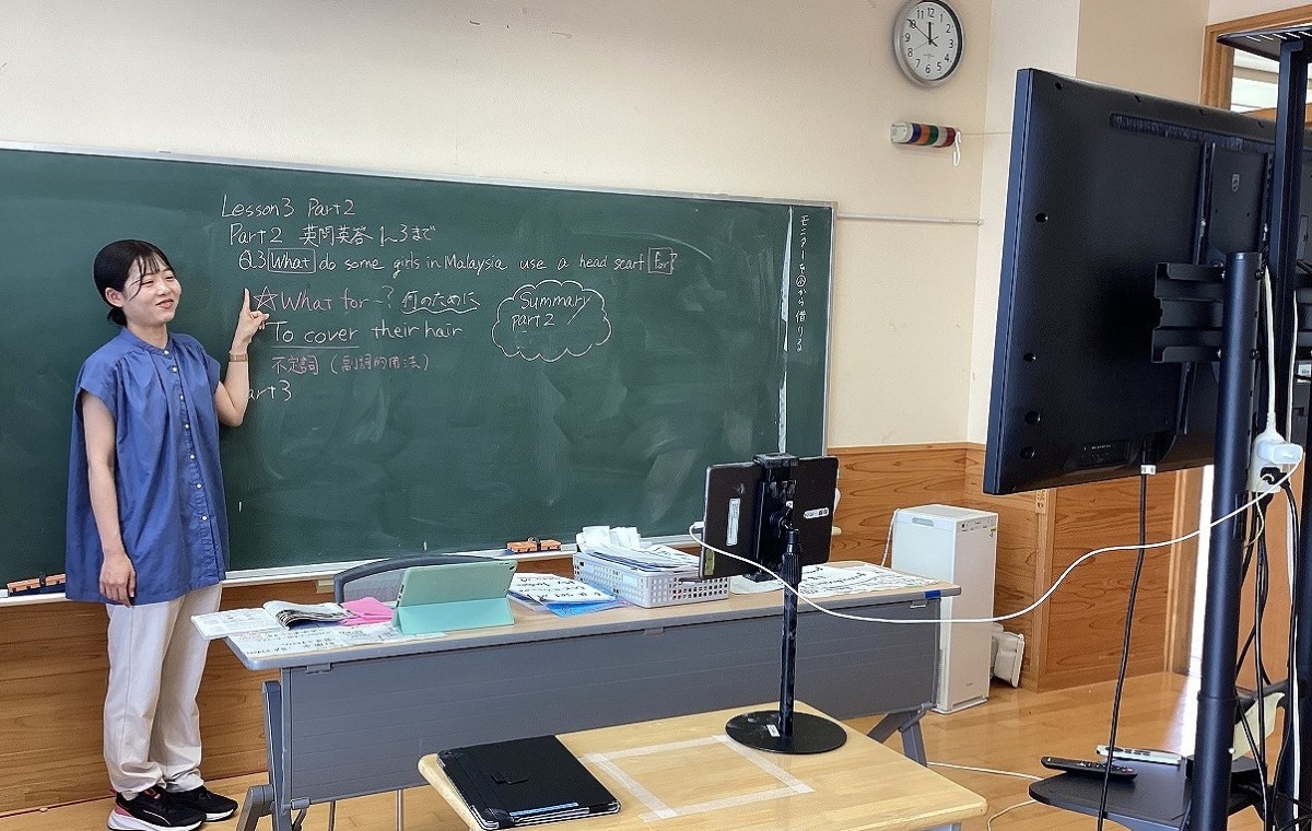 英語のオンライン補習の様子。