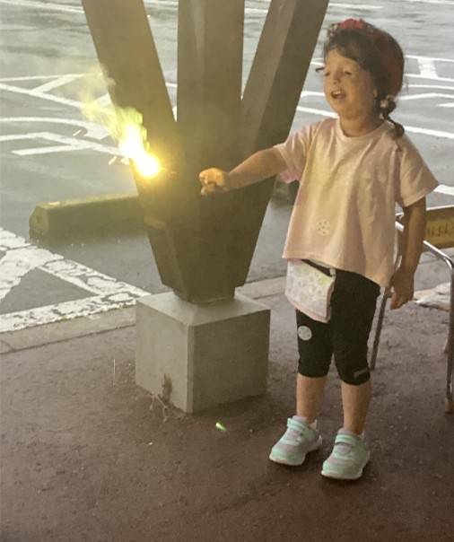 花火遊びをしている様子の写真
