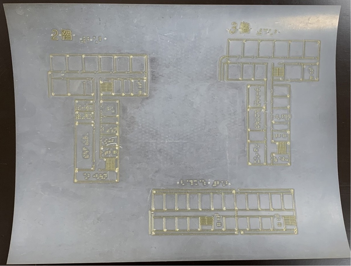 写真5：校舎配置図（2、3階部分）