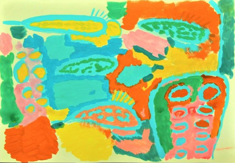 絵画「およぐ魚」
