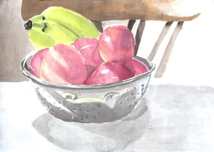 絵画「太陽と果物」
