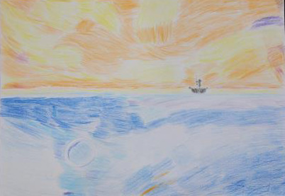 絵画「オレンジ Sky」