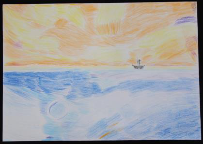 絵画「オレンジ Sky」