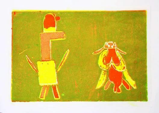 絵画「化け物VSサイレンヘッド」