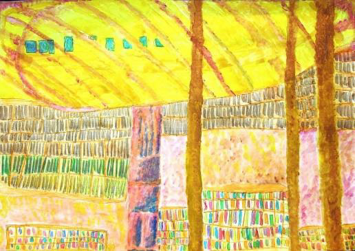 絵画「光の図書館」