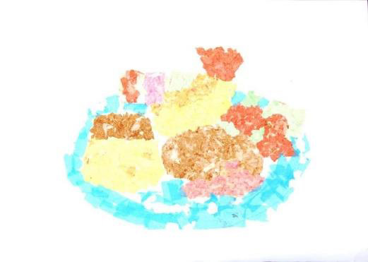 絵画「にこにこランチ、いただきま~す」