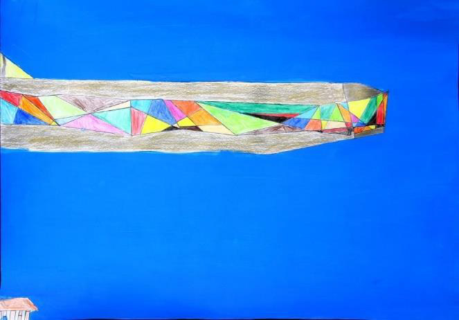 絵画「街くらい巨大な宇宙要塞」