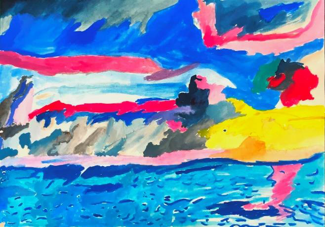 絵画「赤みがある空」