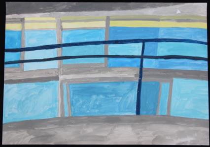 絵画「blue window」