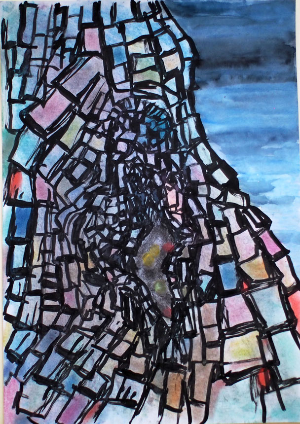 絵画「夜に光る」