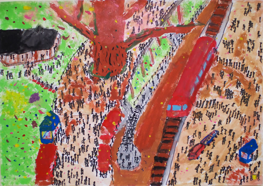 絵画「この駅から」