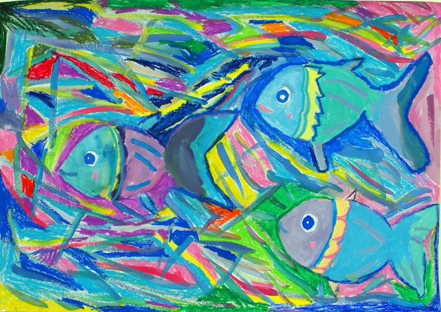 絵画「きれいな金魚」