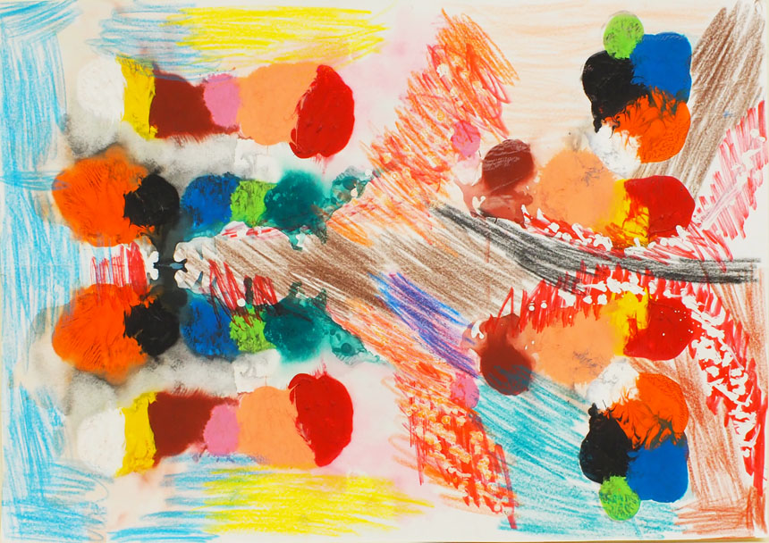 絵画「ひこうきにのって」