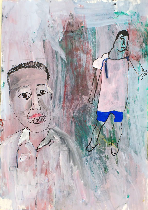 絵画「我の後ろでかめはめは」